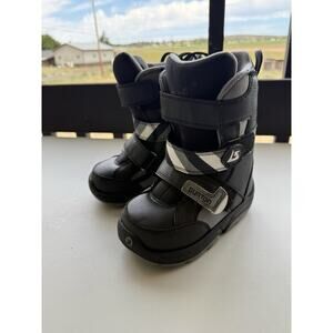 Burton GROM Junior Kids Black Grey Snowboard Snow Boots, US Size 3, EU 34